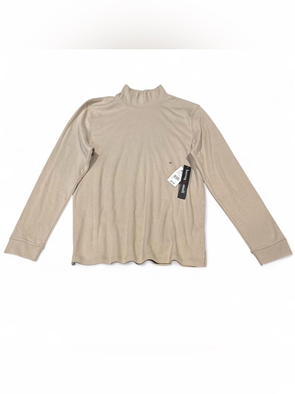 NWT Hasting & Smith Women’s Long Sleeve Mock Neck Tee in Color String - Size M